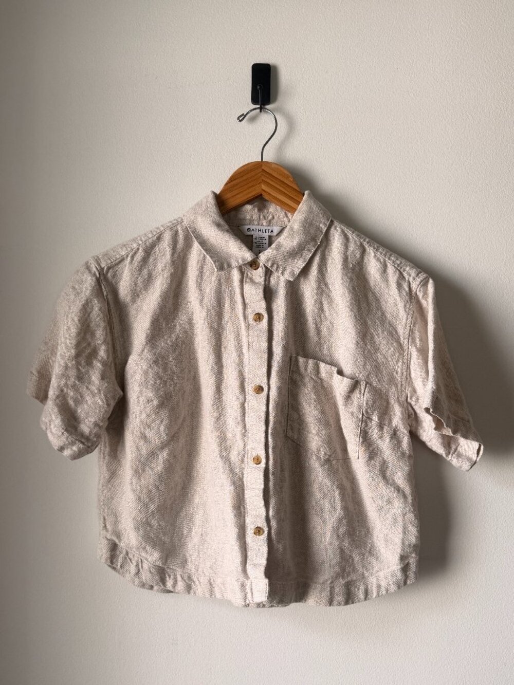 Athleta Retreat Linen Short Sleeve Shirt